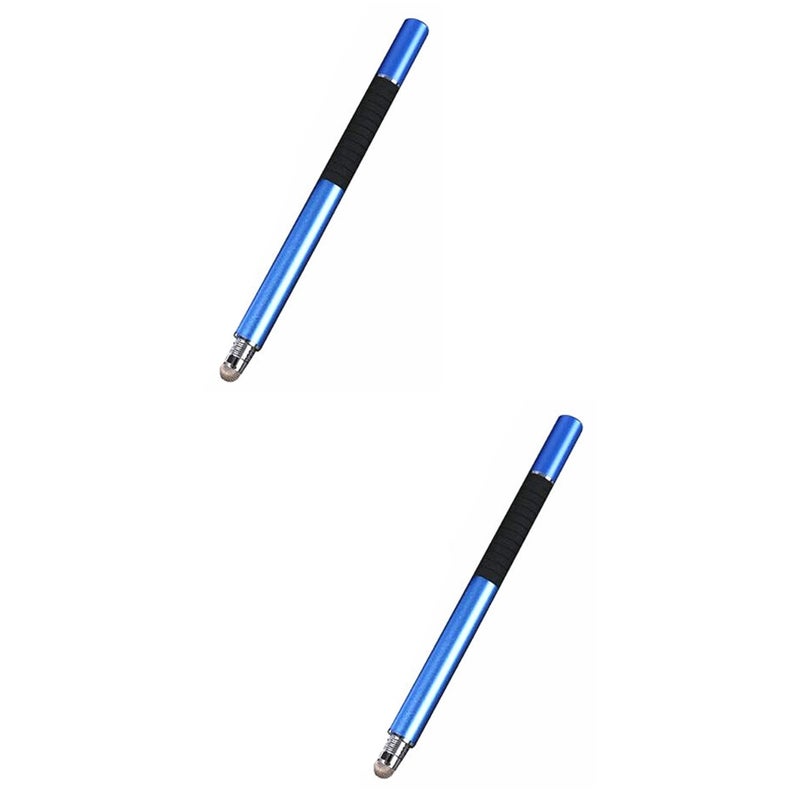 2pcs Universal 2 in 1 Disc and Fiber Tip Capacitive Stylus Pen for All Devices Tablets & Cell Phones (Dark ) - Image 1