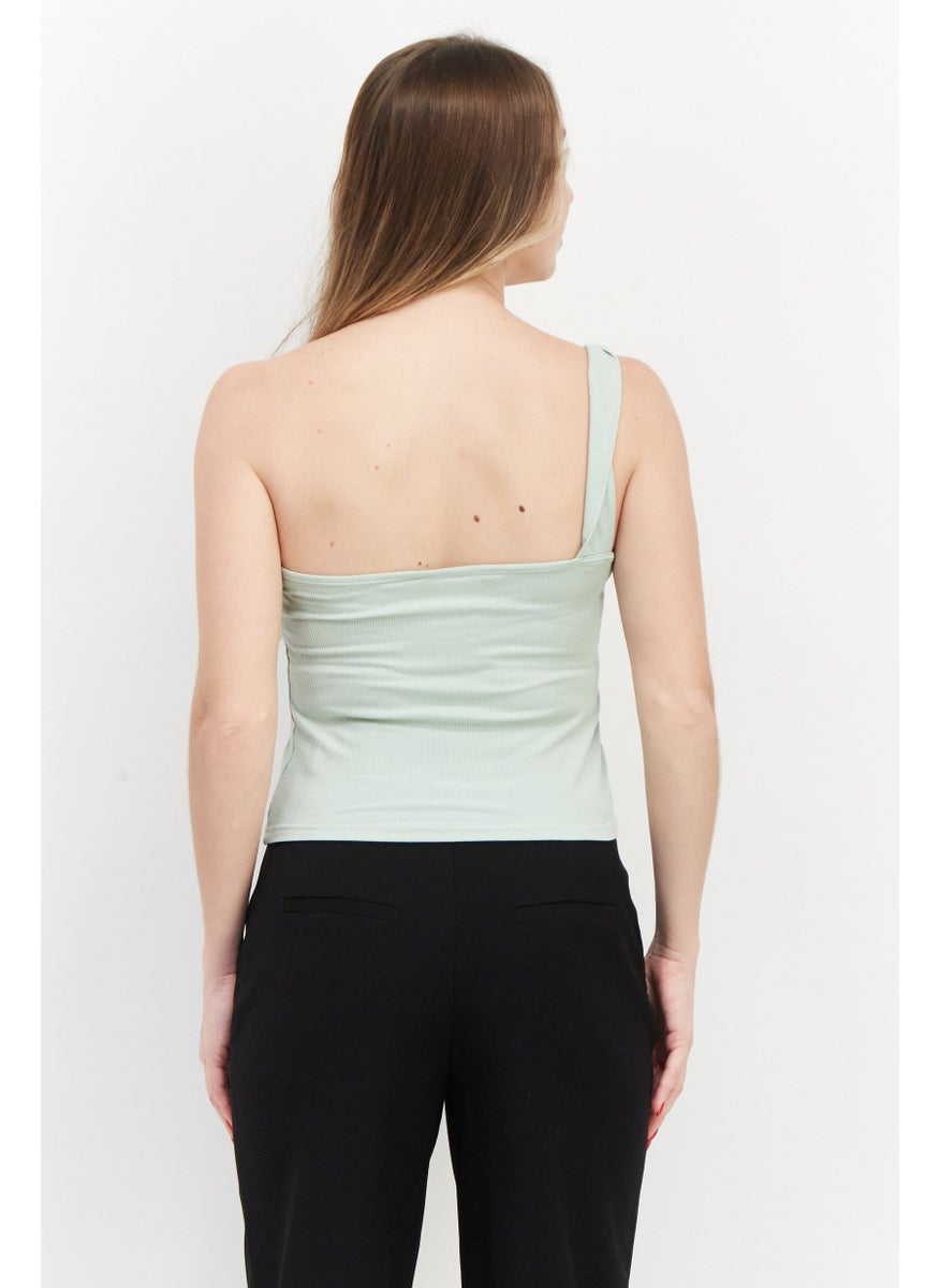 BB Dakota - Women One Sleeves Plain Top, Mint Green - Image 1