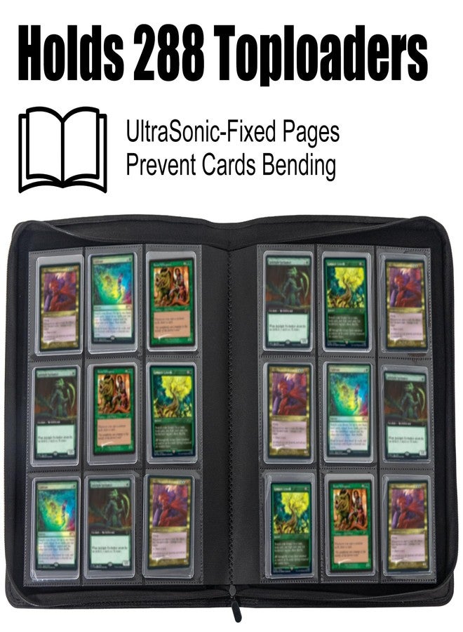 WTVIDAS Toploader Binder, Holds 288 Toploaders, 9-Pocket Ringless Double-Sided Pockets, Waterproof Top Loader Card Storage - Image 2