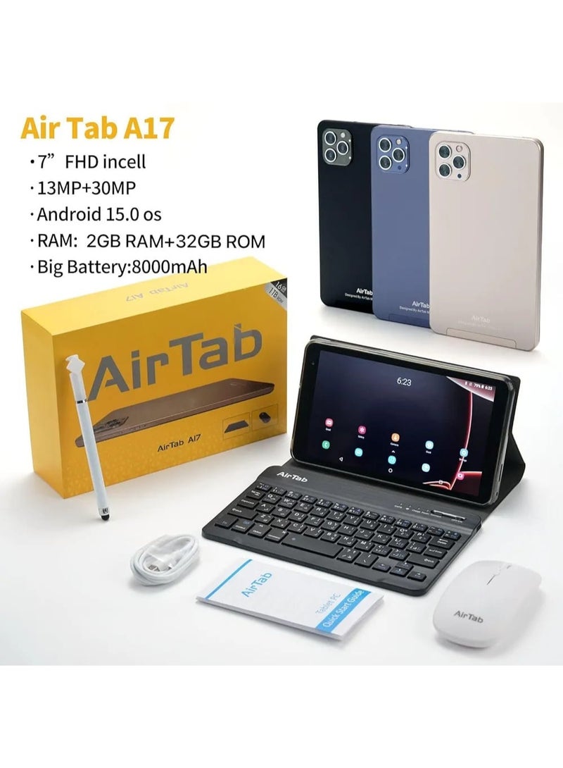 Air Tab A17 7-Inch FHD Tablet – 2GB RAM, 32GB ROM, Android 15, 8000mAh Battery, 13MP + 30MP Camera - Image 3