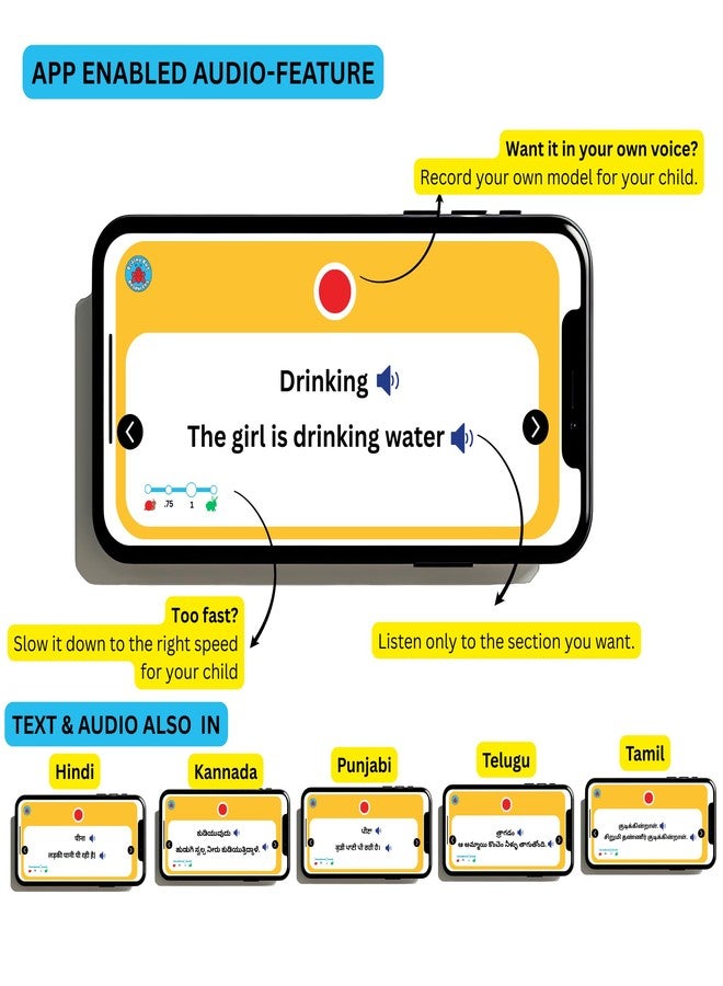 Brainy Bug Resources موارد Brainy Bug: 60 بطاقة تعليمية مع صوت مُفعّل للتطبيق | مفردات، بنية الجملة | كلمات الحركة - 2 وكلمات الحركة في جمل | الصوت باللغات الهندية والإنجليزية والبنجابية والتاميلية والكانادية والتيلوجوية - Image 5