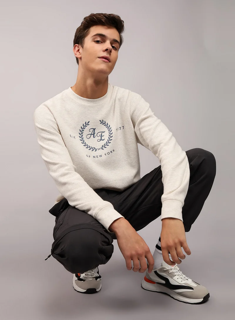 American Eagle Long Sleeve Logo Graphic Thermal T-Shirt