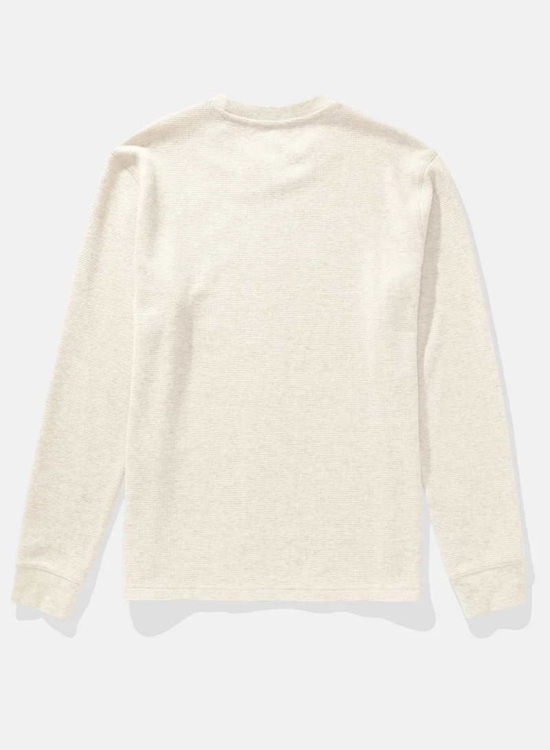 American Eagle Long Sleeve Logo Graphic Thermal T-Shirt