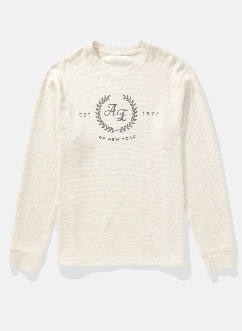 American Eagle Long Sleeve Logo Graphic Thermal T-Shirt