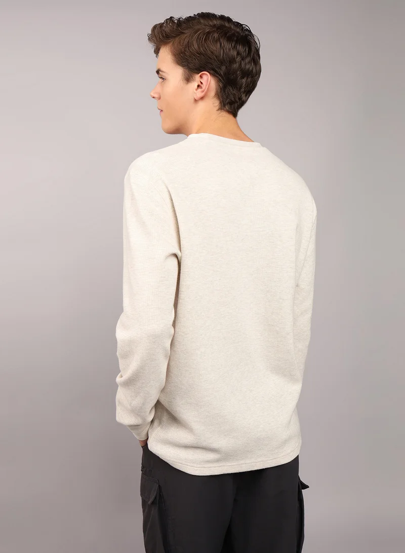 American Eagle Long Sleeve Logo Graphic Thermal T-Shirt