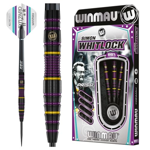 Winmau Simon Whitlock The Wizard 85 Edition 22 Gram Professional Tungsten Darts Set with Flights and Stems (Shafts) - Image 1