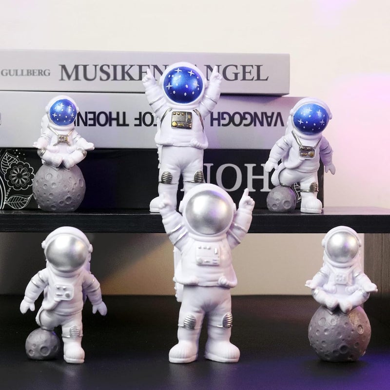 LYAROMIS Elegant Statues Decor Set, 3PCS Unique Polyresin Astronaut Figurines, Perfect Ornaments for Room, Car Dashboard, Office, Home Decor, Ideal Gift for Space Lovers (XKLLH) - Image 4