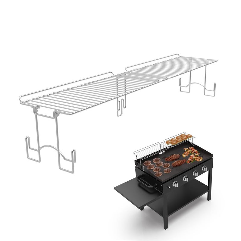 Yukon Glory Griddle Warming Rack  Designed for Blackstone Griddles 28 1517  New  Improved Design OneStep Clip on Attachment Not for ProSeries