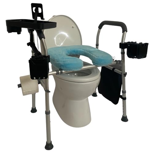 MAXILLA GORILLA Raised Toilet Seat with Handles Toilet Seat Riser for Seniors with Adjustable Height Width 500lb Handicap Elevated Toilet Seat for Elderly Pregnant Fit Any Toilet - Image 2