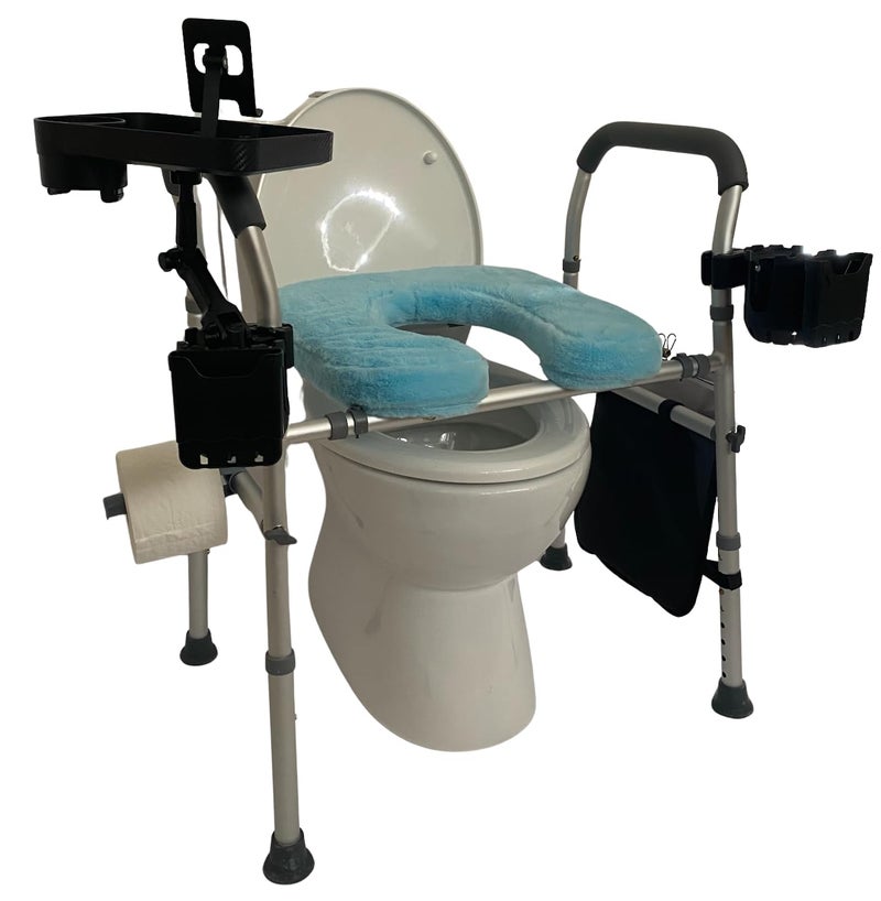 MAXILLA GORILLA Raised Toilet Seat with Handles Toilet Seat Riser for Seniors with Adjustable Height Width 500lb Handicap Elevated Toilet Seat for Elderly Pregnant Fit Any Toilet - Image 3