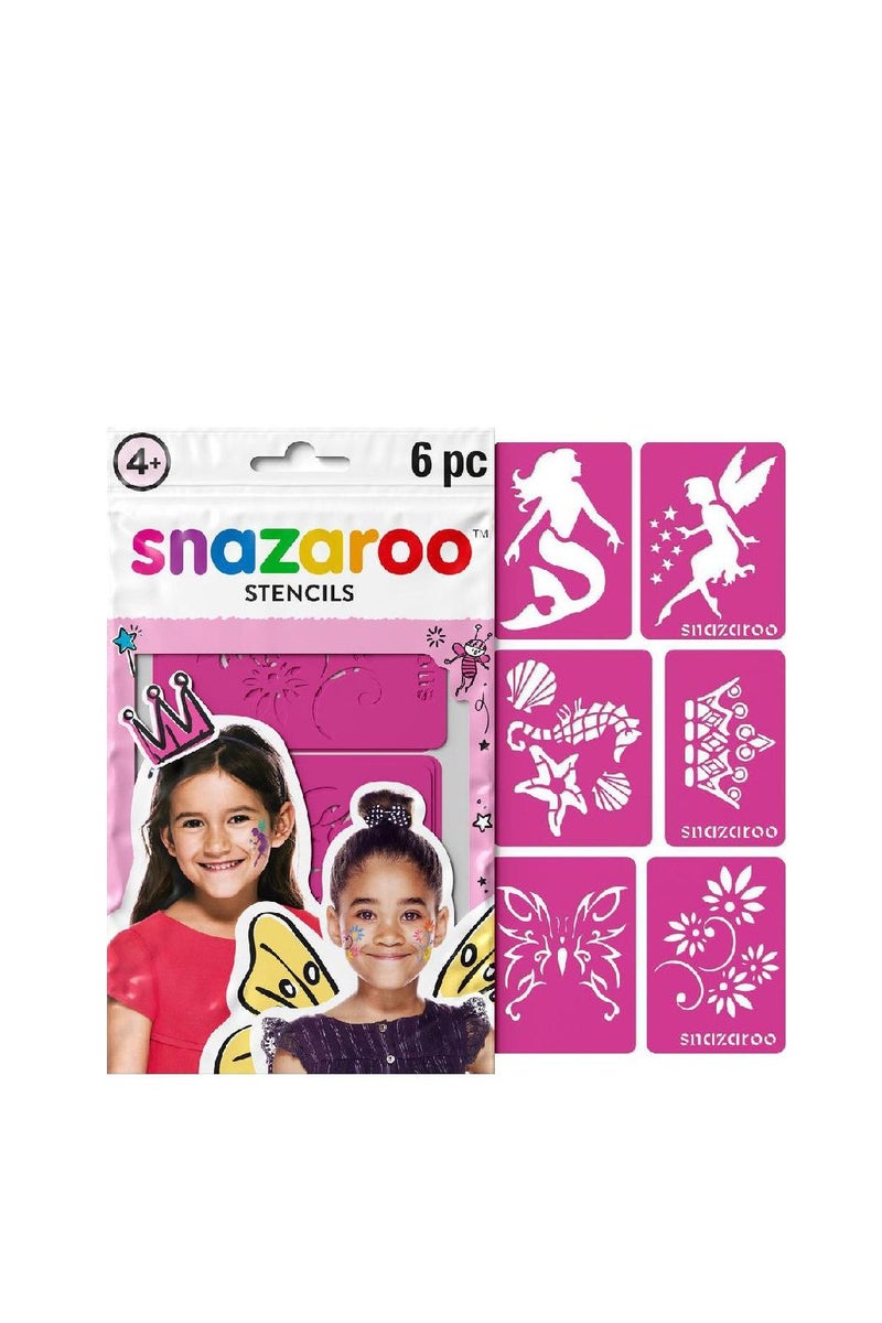 سنازارو إكسسوار فن الوجه والجسم من استنسل فانتسي وردي، ٦ قطع - Image 2