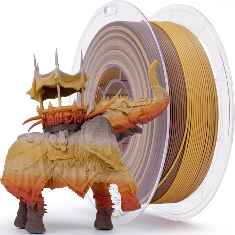 ZIRO PLA Filament 1.75mm, Matte Rainbow 3D Printer Filament, Fast Color Gradient Change PLA, Color Change by Length, Fit Most FDM Printers, 1KG Spool, Castle Brick - Image 1