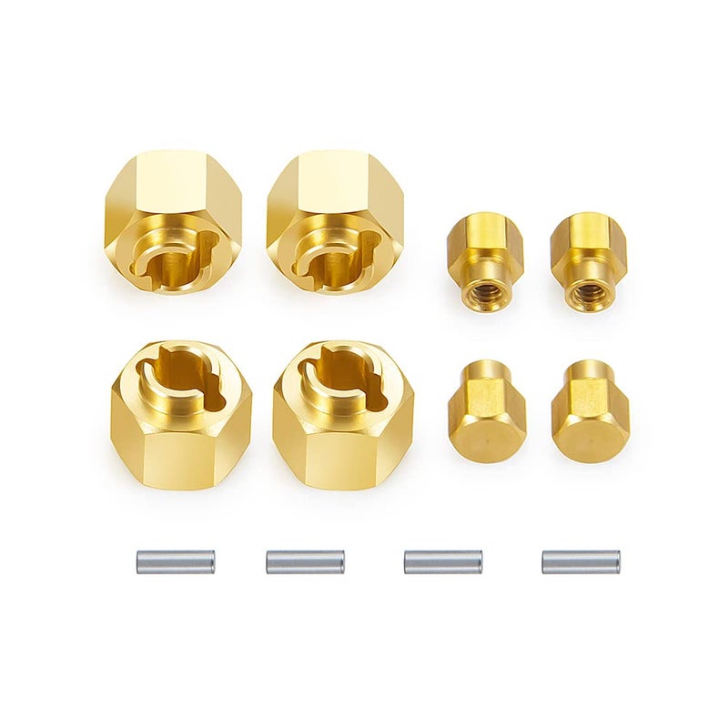RCLIONS Brass RC Wheels Hubs Hex 5mm Extended Wheel Spacers for All 124th AXIAL SCX24 Deadbolt C10 Gladiator Bronco JLU Base Camp RC Crawler Truck Car Upgrades - Image 3