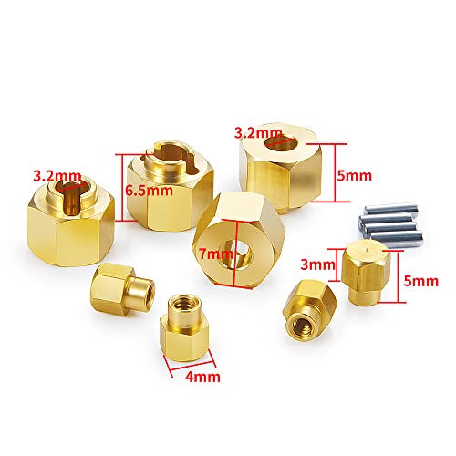 RCLIONS Brass RC Wheels Hubs Hex 5mm Extended Wheel Spacers for All 124th AXIAL SCX24 Deadbolt C10 Gladiator Bronco JLU Base Camp RC Crawler Truck Car Upgrades - Image 5