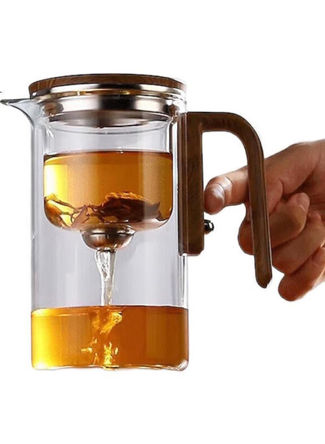 Yihutea Elegant Tea Infuser Bottle Press Type Tea Water Separation Quick Cup Thickened Heat-Resistant Glass Large Capacity Lazy Tea Set - Image 1