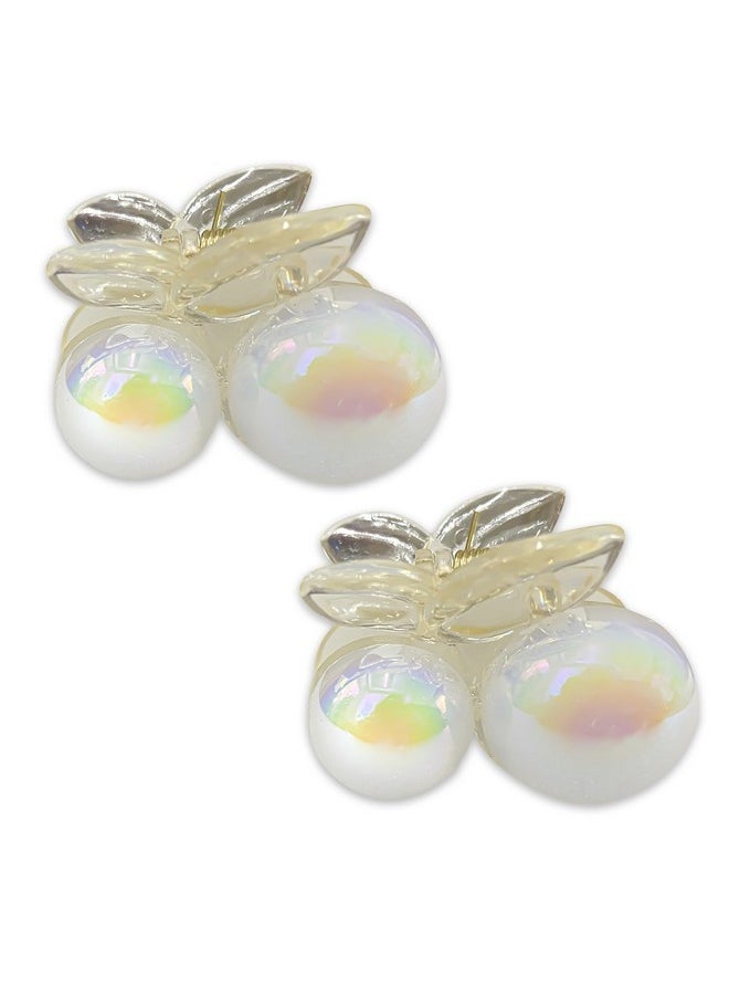 Temperia - (2 Pcs) Pearl Hair Clips For Women & Girls - Korean Clutcher Clutches Claw Clip Accessories - Sparkling Pearl Design, Stylish, Fashional (Dn08) - Image 1