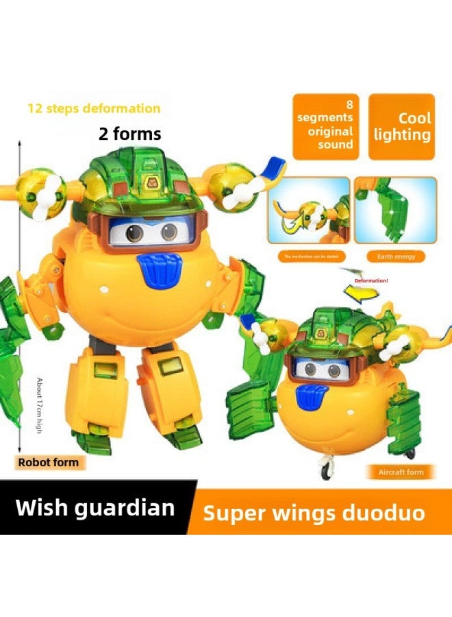 Super Flying Man Toy Large Transforming Robot Jin Xiaowei Kuwei Inspector Children Boys And Girls Full Set Other-Color:Wish Guardian-sound And Light Transformation 【duoduo】760922 - Image 1