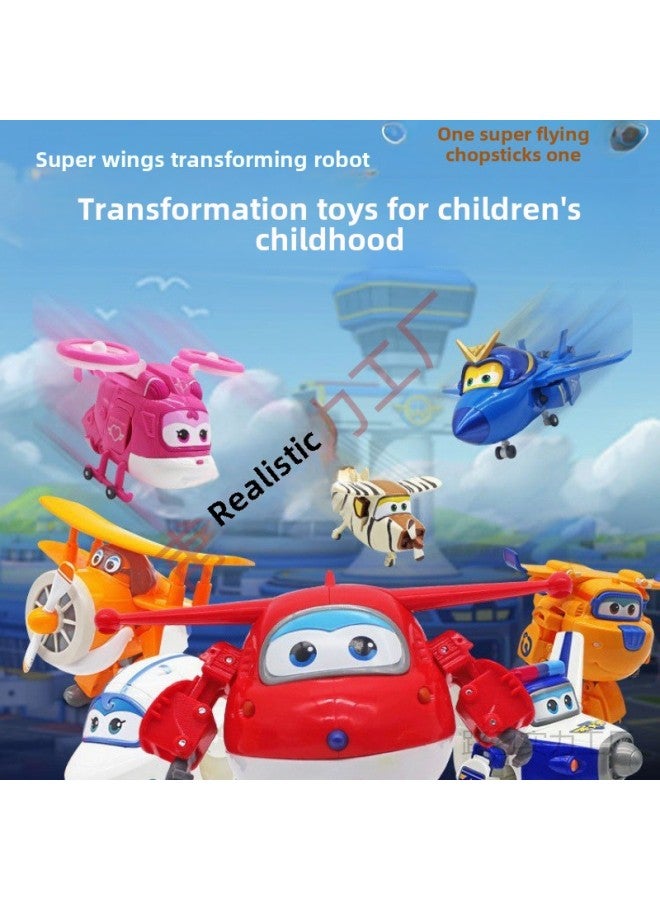 Super Flying Man Toy Large Transforming Robot Jin Xiaowei Kuwei Inspector Children Boys And Girls Full Set Other-Color:Wish Guardian-sound And Light Transformation 【duoduo】760922 - Image 5