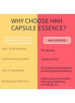 HKH Retinol Collagen Anti-Aging Wrinkle 48 Capsules Face Serum,Vc For Morning+Va For Evening,Vitamin C Anti-Wrinkle Serum,Vitamin A Retinol Anti-Aging Serum,Smooth,Hydrate And Moisturize,Travel Portable  - Image 2