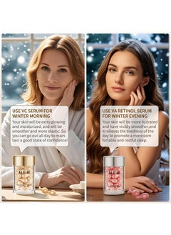 HKH Retinol Collagen Anti-Aging Wrinkle 48 Capsules Face Serum,Vc For Morning+Va For Evening,Vitamin C Anti-Wrinkle Serum,Vitamin A Retinol Anti-Aging Serum,Smooth,Hydrate And Moisturize,Travel Portable  - Image 4