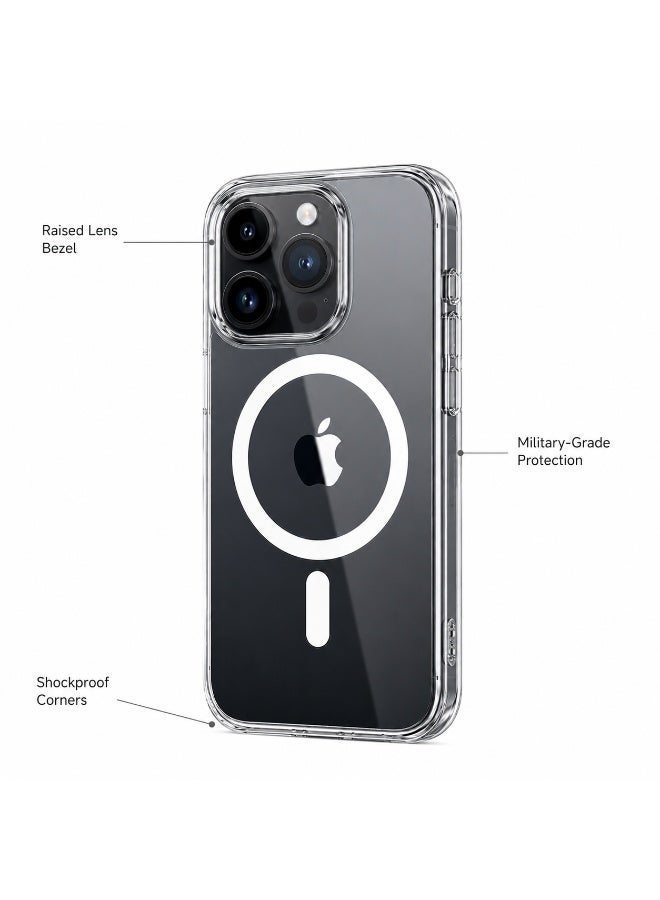 غطاء KUVETE لهاتف iPhone 16 Pro Max، متوافق مع MagSafe، تصميم شفاف كريستالي مقاوم للصدمات مع مغناطيس مدمج، يوفر حماية متكاملة للكاميرا مع إبراز جمال الهاتف الأصلي وأناقة عصرية - Image 5