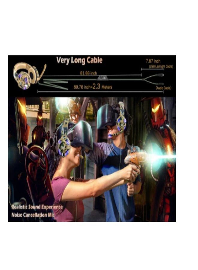 Stereo Gaming Headset for PS4, PC,Xbox One Controller Noise Cancelling Over Ear Headphones with Mic, LED Light, Bass Sound, - Image 3