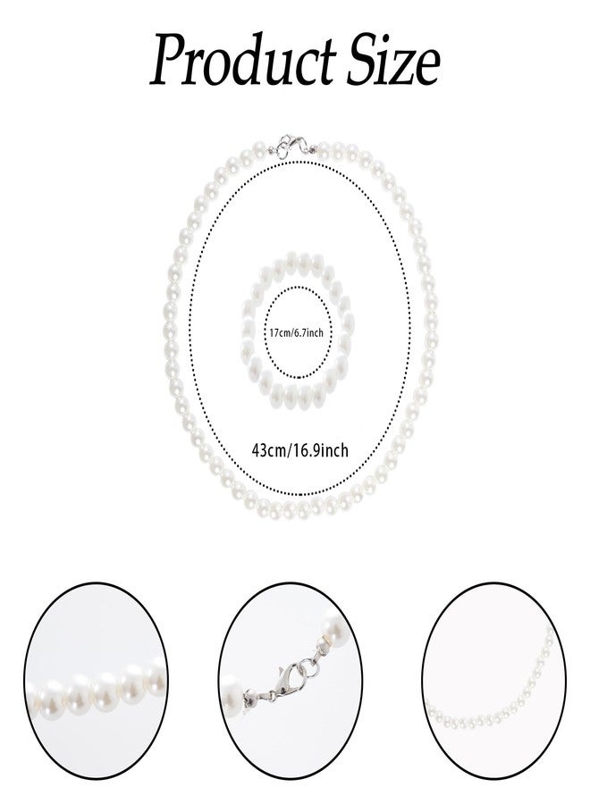 phnydreg Old Lady Costume Accessories for Women 100th Day of School Old Lady Costume Granny Costume with Cat Eye Glasses Pearl Necklace Bracelet Glasses Chain for Dress Up Costume Party Black - Image 3