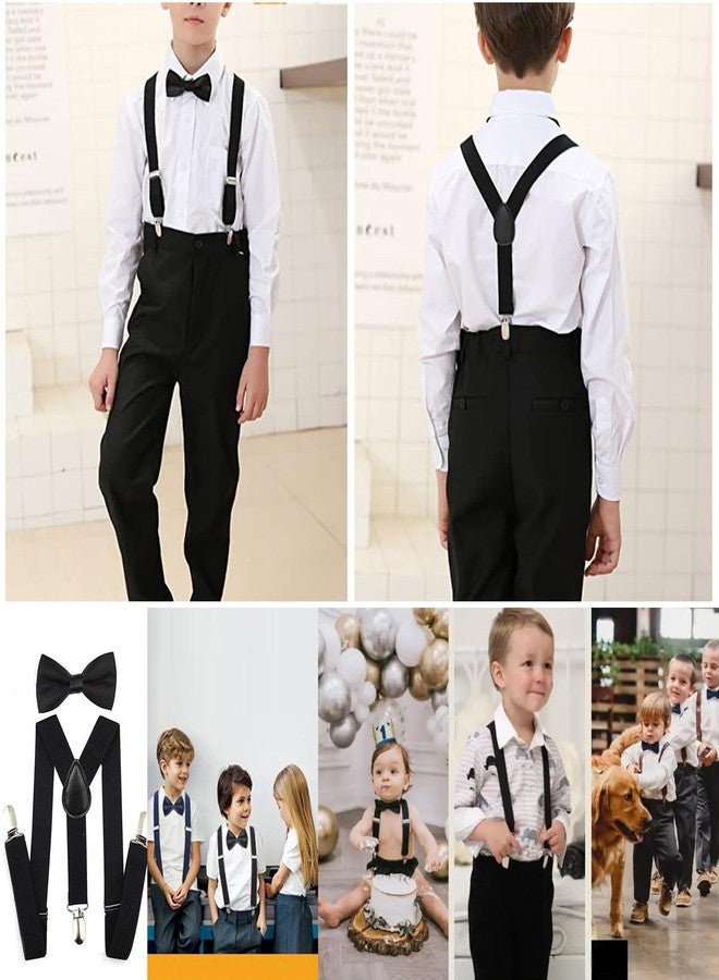 CaySep Child Kids Suspenders and Bow Tie Set - Adjustable Elastic Y-Back Design with Strong Metal Clips for Boys Girls 2-10Y - Image 2