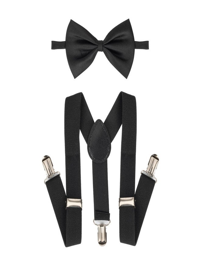 CaySep Child Kids Suspenders and Bow Tie Set - Adjustable Elastic Y-Back Design with Strong Metal Clips for Boys Girls 2-10Y - Image 1