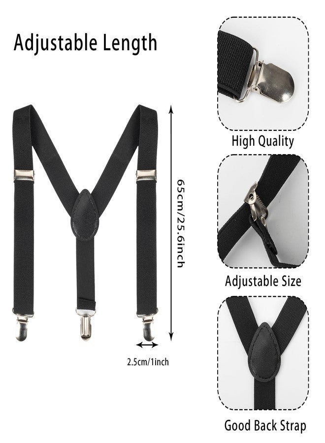 CaySep Child Kids Suspenders and Bow Tie Set - Adjustable Elastic Y-Back Design with Strong Metal Clips for Boys Girls 2-10Y - Image 3