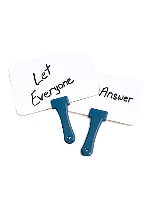 Trainers Warehouse Trainers Warehouse Quick Response Board | Handheld White Board with Handle - Teaching Props - Super-Sturdy Dry-Erase, Two-Sided Whiteboards (5.9" x 7.75")  - Image 2