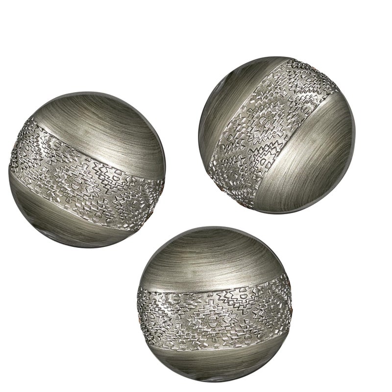 Creative Scents Dublin Silver 3â€ Decorative Balls - Set of 3 Decorative Balls for Bowls and Vases, Decorative Orbs, Premium Home Decor Vase Filler, Spheres for Coffee Table Decor, Dining, Living Room - Image 1