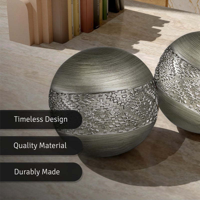 Creative Scents Dublin Silver 3â€ Decorative Balls - Set of 3 Decorative Balls for Bowls and Vases, Decorative Orbs, Premium Home Decor Vase Filler, Spheres for Coffee Table Decor, Dining, Living Room - Image 5