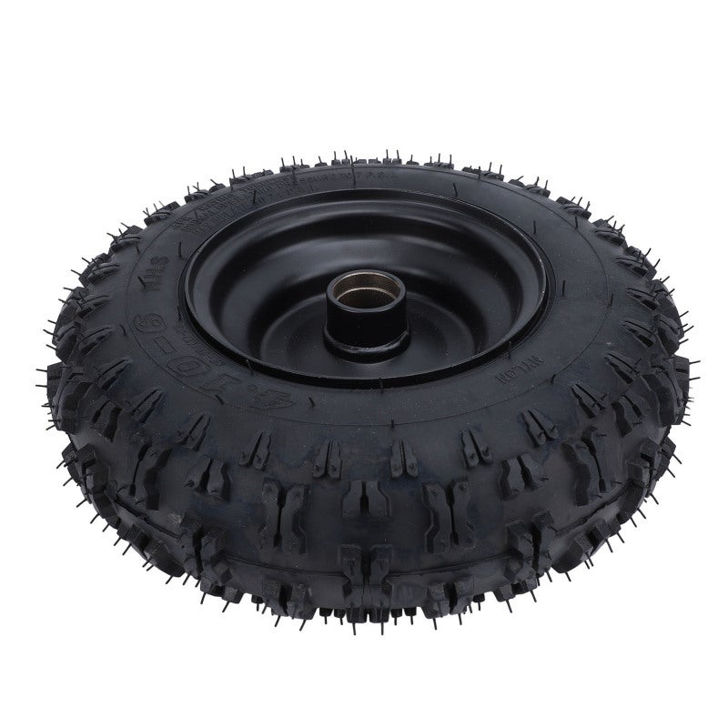 clever 4.10-6 Tire and Wheel Assembly 320mm Heavy Duty Rubber Front Wheel Rim - Aggressive Tread Replacement Tire for ATV Mini Bike Scooter Go Kart Lawn Mower Wheelbarrow - Image 5