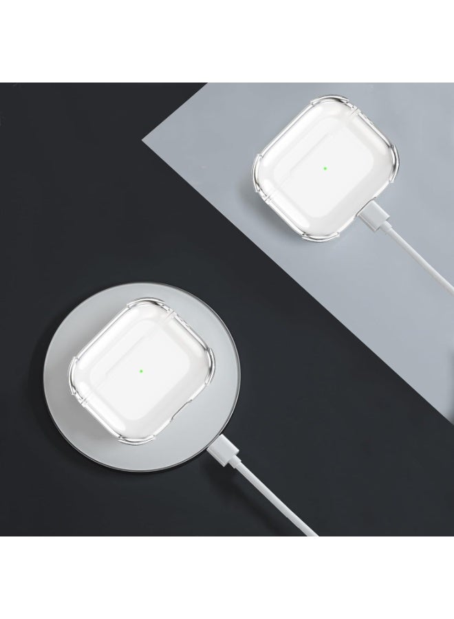 غطاء حافظة لجهاز AirPods من الجيل الرابع 2024، مقاوم للصدمات بدرجة عسكرية، مصنوع من مادة TPU الناعمة الشفافة للغاية ومضاد للاصفرار لجهاز AirPods 4 مع مشبك دائري للحبل (شفاف) - Image 4