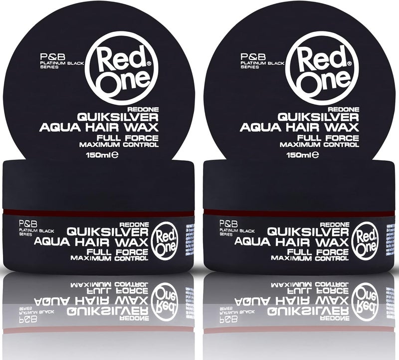 RedOne Aquatic Hair Wax Grey 150 ml Edge Control Ultra Hold Hair Wax for Men and Women Watermelon Fragrance Maximum Control Pack of 2