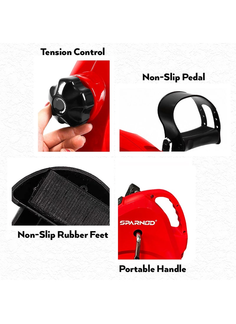 Sparnod Fitness - SMB-300 Mini Bike Your Versatile Full-Body Workout Solution For Home And Office Portable Under Desk Pedal Exerciser With Adjustable Resistance & Lcd Monitor For Arm And Leg Workout - Image 1