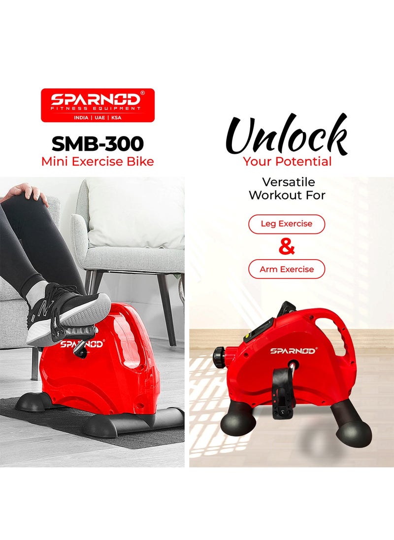 Sparnod Fitness - SMB-300 Mini Bike Your Versatile Full-Body Workout Solution For Home And Office Portable Under Desk Pedal Exerciser With Adjustable Resistance & Lcd Monitor For Arm And Leg Workout - Image 1