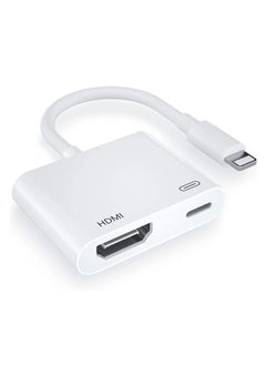 [Apple MFi Certified] Lightning to HDMI Digital AV Adapter,1080P Video & Audio Sync Screen Converter AV Adapter with Charging Port for iPhone HDMI Converter to HD TV/Projector/Monitor Support All iOS