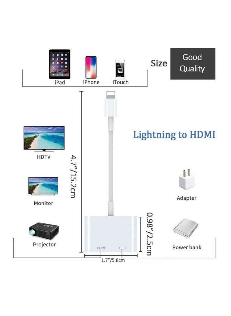 ELTRAZONE - [Apple MFi Certified] Lightning to HDMI Digital AV Adapter,1080P Video & Audio Sync Screen Converter AV Adapter with Charging Port for iPhone HDMI Converter to HD TV/Projector/Monitor Support All iOS - Image 1