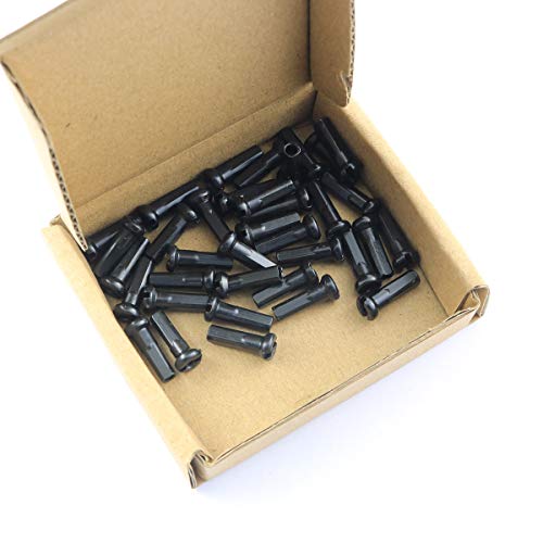 Pro Bamboo Kitchen 36pcs Mountain Bike Spoke Cap Black Carbon Steel Bicycle Spoke Cap 14G Nipple for 2mm Diameter Spokes - Image 1