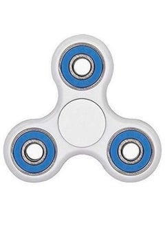 Premsons® Hand Spinner Desk Toy - High Speed Smooth Finger Spin Sensory Fidget Stress Relief Game Play for Kids & Adults - Birthday Party Gift - Four Bearing - White + Blue Bearing
