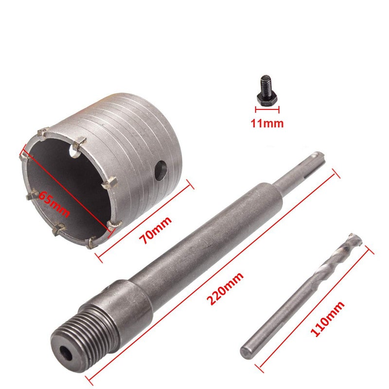 CertBuy 2 1/2 Inch Concrete Hole Saw with SDS Plus Shank, 65mm Wall Hole Saw Drill Bit for Brick Concrete Cement Stone - Image 3