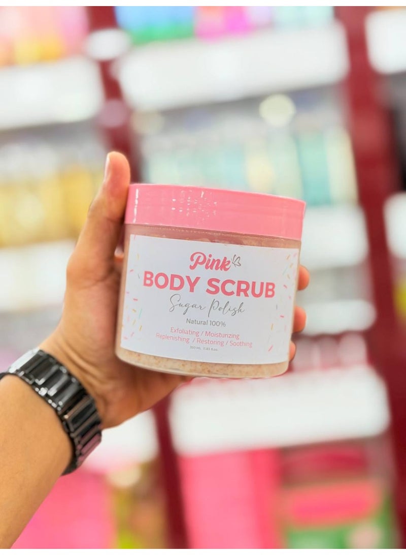 بينك PINK BODY SCRUB 🇪🇸🇪🇸الاسكراب الأشهر في أسبانيا واخد تقييمات عالية في كل المواقع  مقشر بالسكر البني و الفواكه  غني بڤيتامين سي الطبيعي و غني ببلورات السكر والمرطبات الطبيعية   يعني ترطيب عالي بيسيب البشرة ناعمة حرير  أقوي اسكراب ممكن تستخدميه انسي اي حبوب او التهاب بعد الاسكراب - Image 1