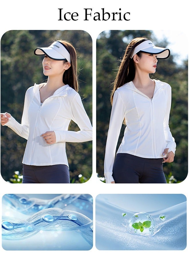 DUNISO Lightweight Sun Protection Clothing For Women, UPF 50+ Long Sleeve Sun Protection Hoodie Shirt, Long Sleeve Ice Silk Hoodie Shirts for Outdoor Climbing Hiking - Image 5