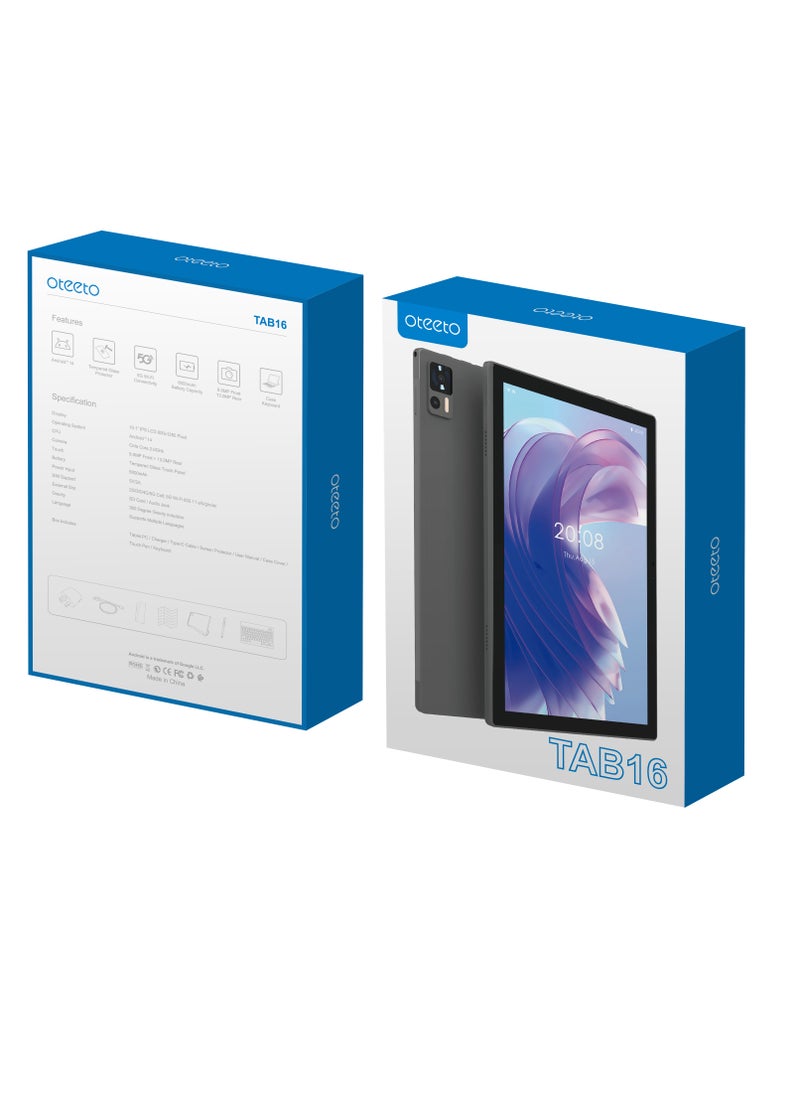 Oteeto - Oteeto 16 Tablet; 10.1-inch Screen; 12GB RAM, 512GB Storage; 13MP Camera; 6000mAh Battery; Android 14 - Image 1