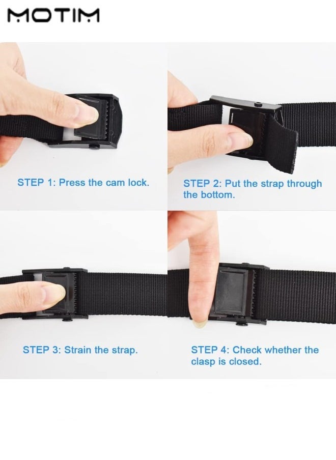 Motim - 4 Pcs Tie Down Straps Set, 1M 25mm, Heavy Duty Lashing Straps Cargo Belts, Adjustable Zinc Alloy  Buckle Tie-Down Straps Lashing Straps for Lorry Motorcycle Outdoor Tie-Down and Moving - Image 1