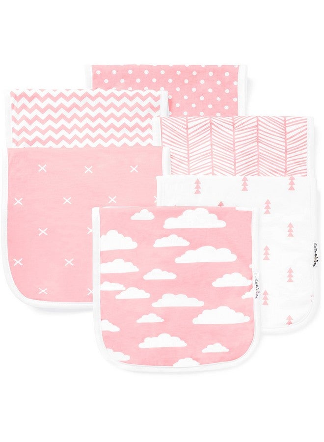 BaeBae Goods BaeBae Goods Burp Cloths for Baby Girl - Ultra Absorbent Burping Rags - Anti Shrink Unisex Burpy Clothes - Super Soft Jersey Cotton, Large 21"x10" - Thick for Newborn Cloth Diapers - 6 Pack - Image 1