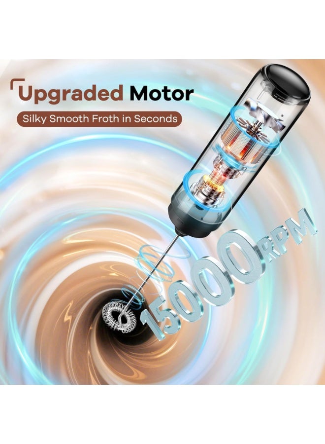 Panvil Rechargeable Milk Frother with Cover – USB Electric Handheld Frother Wand, Automatic Foam Maker for Coffee, Cappuccino, Latte, Hot Chocolate, Matcha & Egg Mixing - Image 4