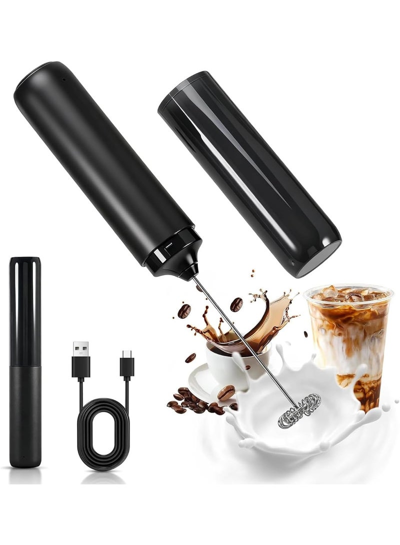 Panvil Rechargeable Milk Frother with Cover – USB Electric Handheld Frother Wand, Automatic Foam Maker for Coffee, Cappuccino, Latte, Hot Chocolate, Matcha & Egg Mixing - Image 1